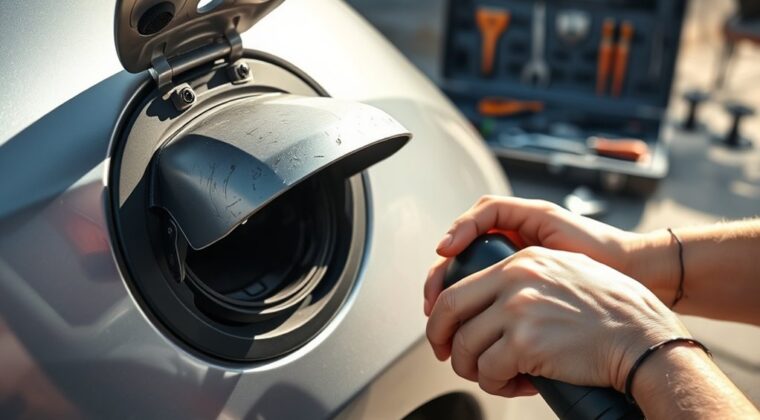 broken ev charging flap