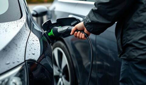 charging evs in rain safety