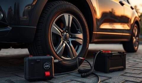 battery clamp tire inflator guide
