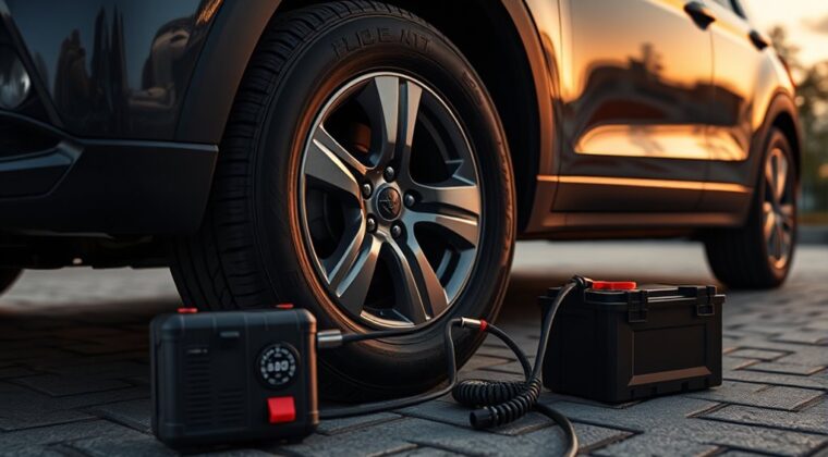 battery clamp tire inflator guide