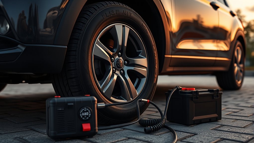 battery clamp tire inflator guide