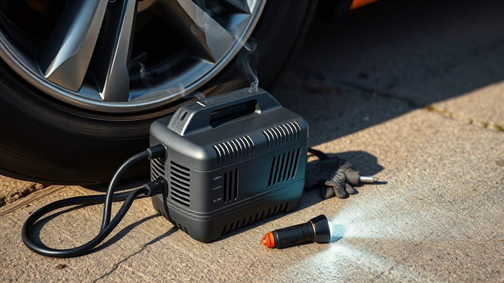 burning smell tire inflator