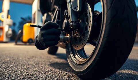 inflate motorcycle tire safely