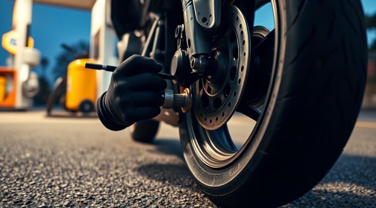 inflate motorcycle tire safely